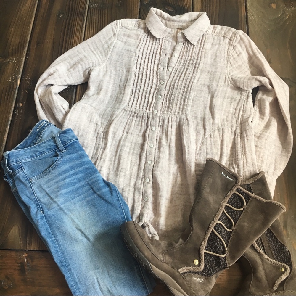 Free People Dusty Pink Cotton Tunic Size M